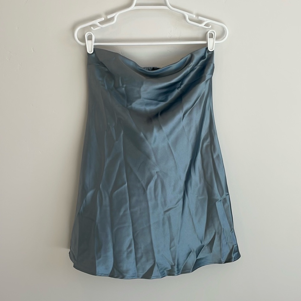 Strapless Mini Satin Dress